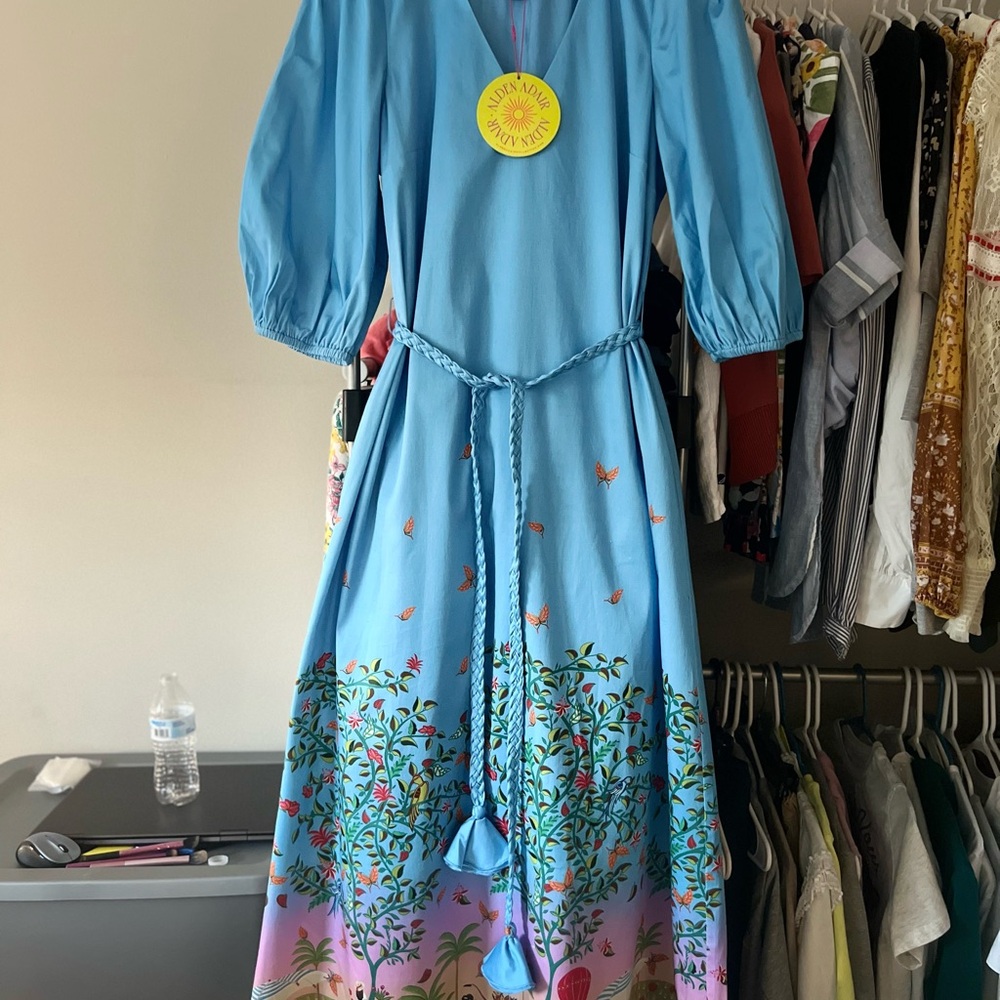Alden Aldair Lizzie Sky Blue Maxi Dress Size Small NWT - Picture 7 of 14